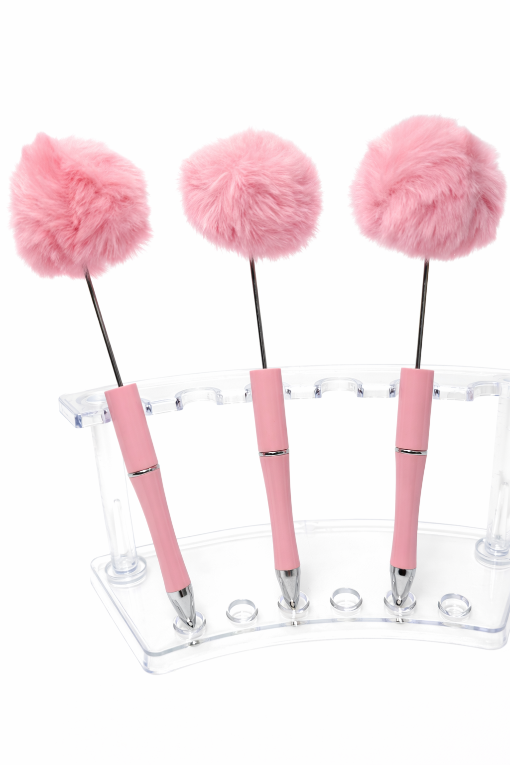 Pom Pom Metal Pen Pink 3 pc se