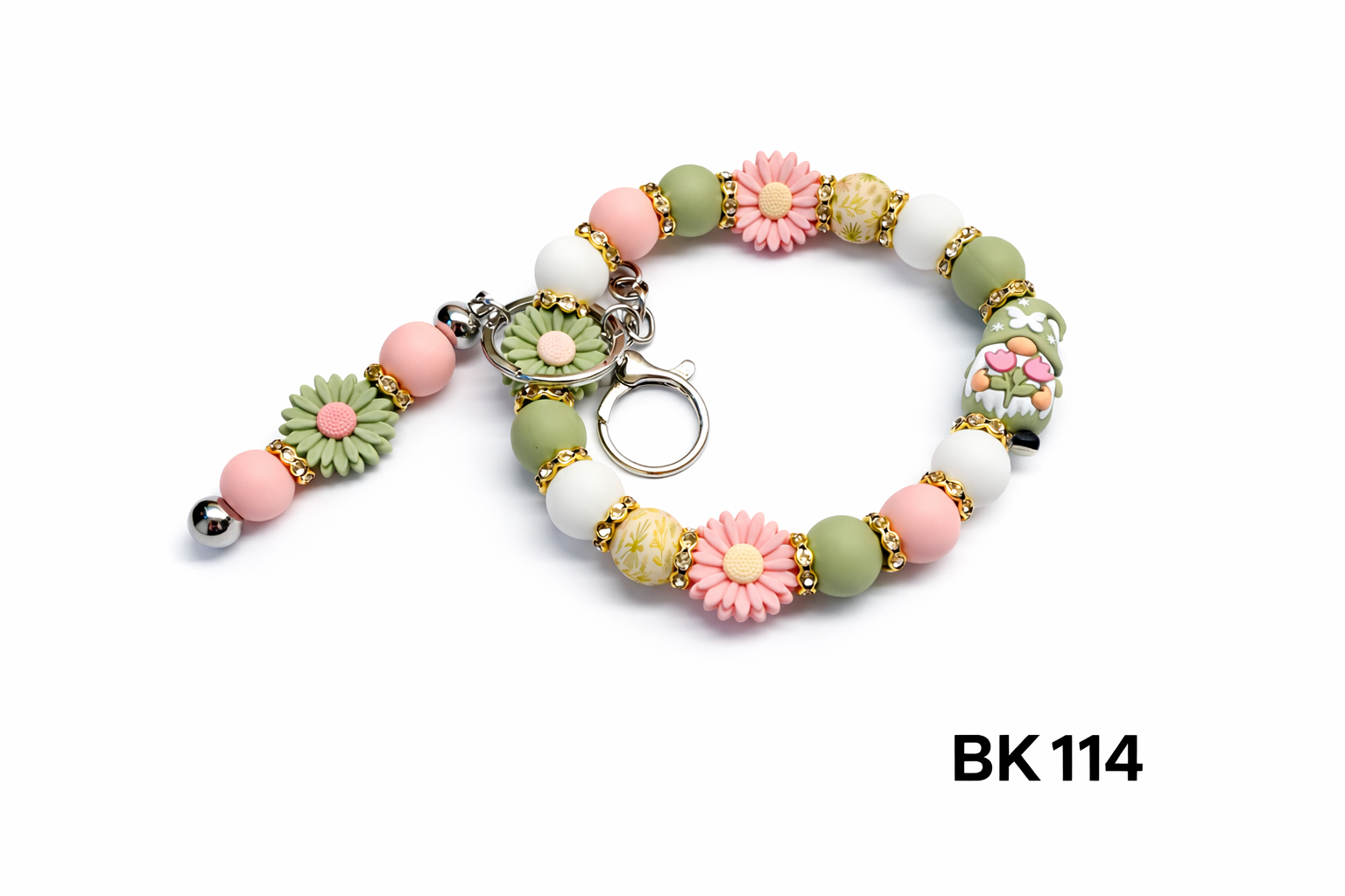 Beaded Wristlet Keychain Bracelet