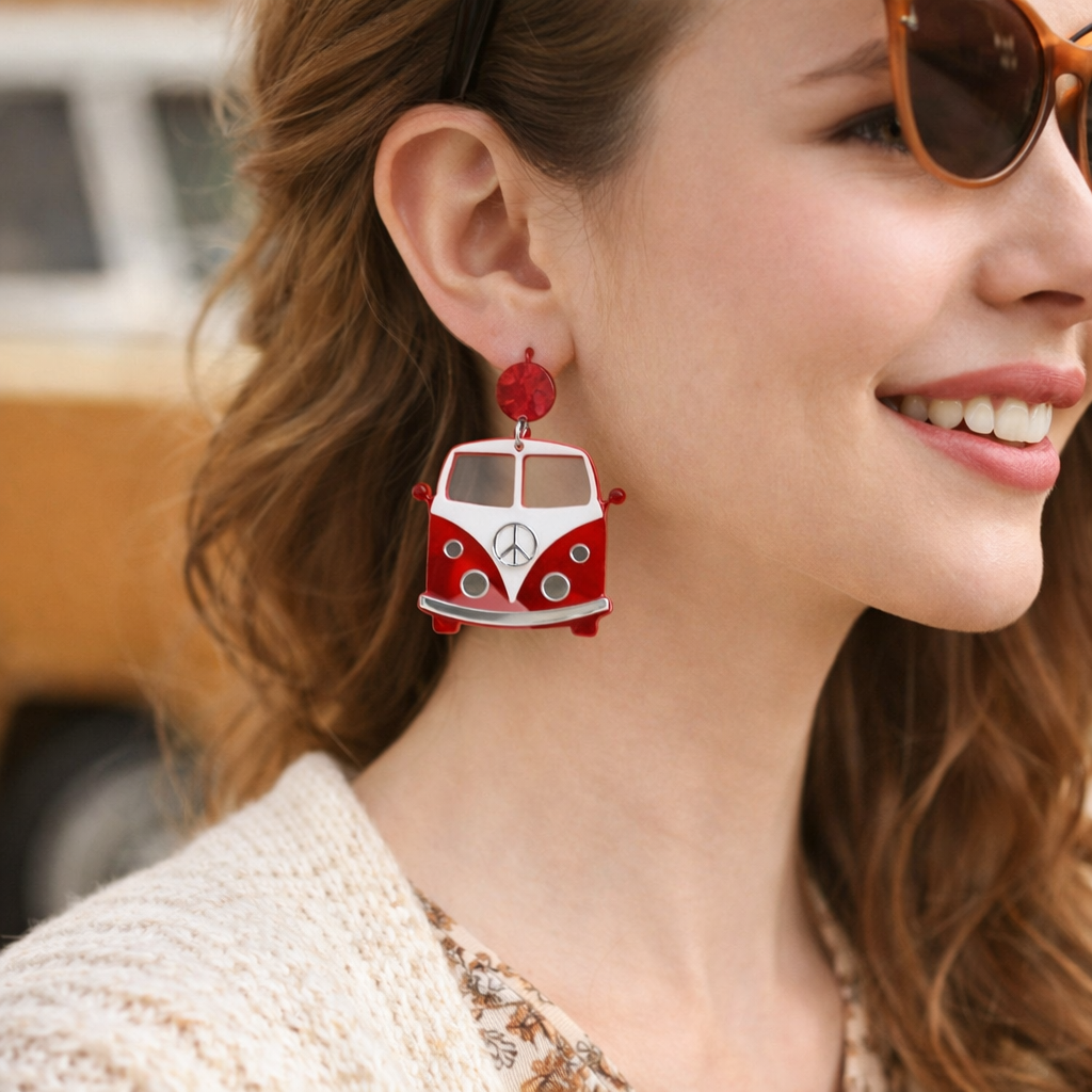 VW Bus Earrings Acrylic