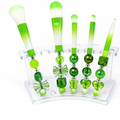 Green Beaded Makeup Brushes Set of Five
