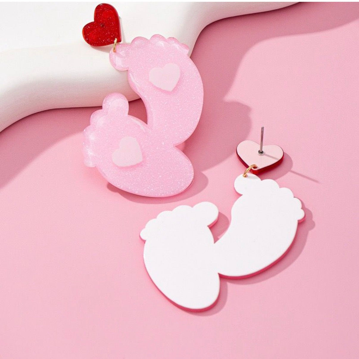 Bigfoot Heart Acrylic Post Earrings