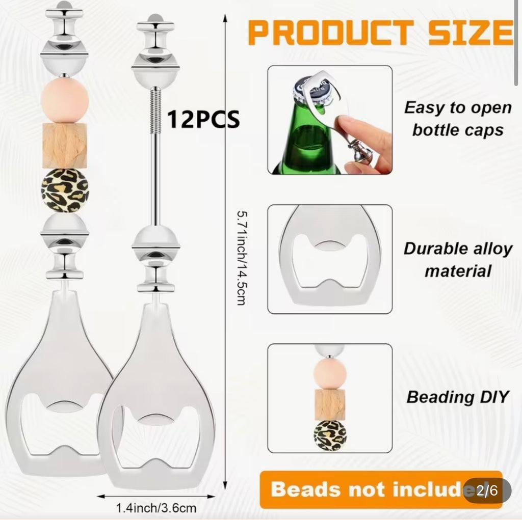 Beadable Bottle Opener Blanks | DIY Bottle Openers for Crafts Set of 3 Beads not included