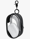 Clear Mini Clip Case with Clip | Cute Earbud & Accessory Pouch Black or White