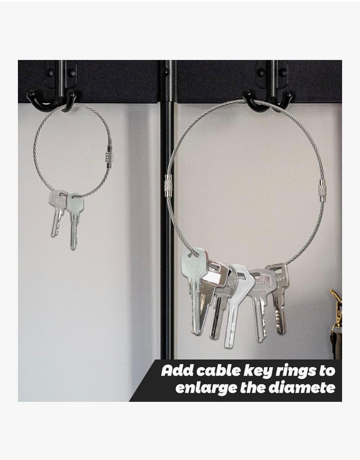 6" Wire Cable Keychain 2mm Set of 10