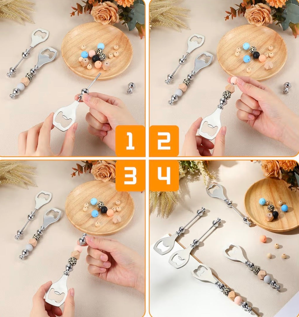 Beadable Bottle Opener Blanks | DIY Bottle Openers for Crafts Set of 3 Beads not included