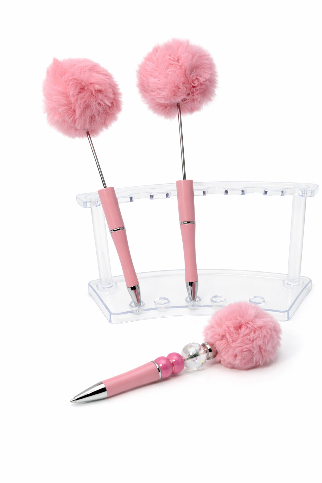 Pom Pom Metal Pen Pink 3 pc se