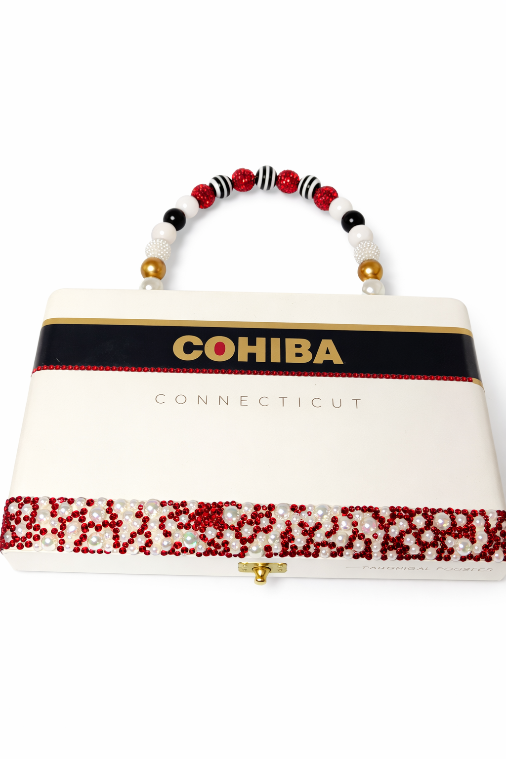 Hand-Embellished Beaded & Rhinestone Cigar Box Purse – One of a Kind