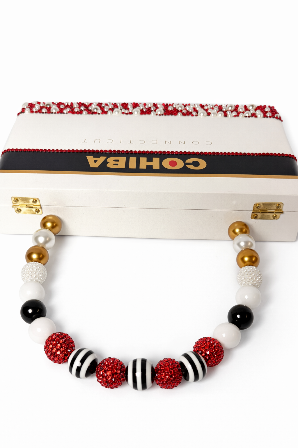 Hand-Embellished Beaded & Rhinestone Cigar Box Purse – One of a Kind