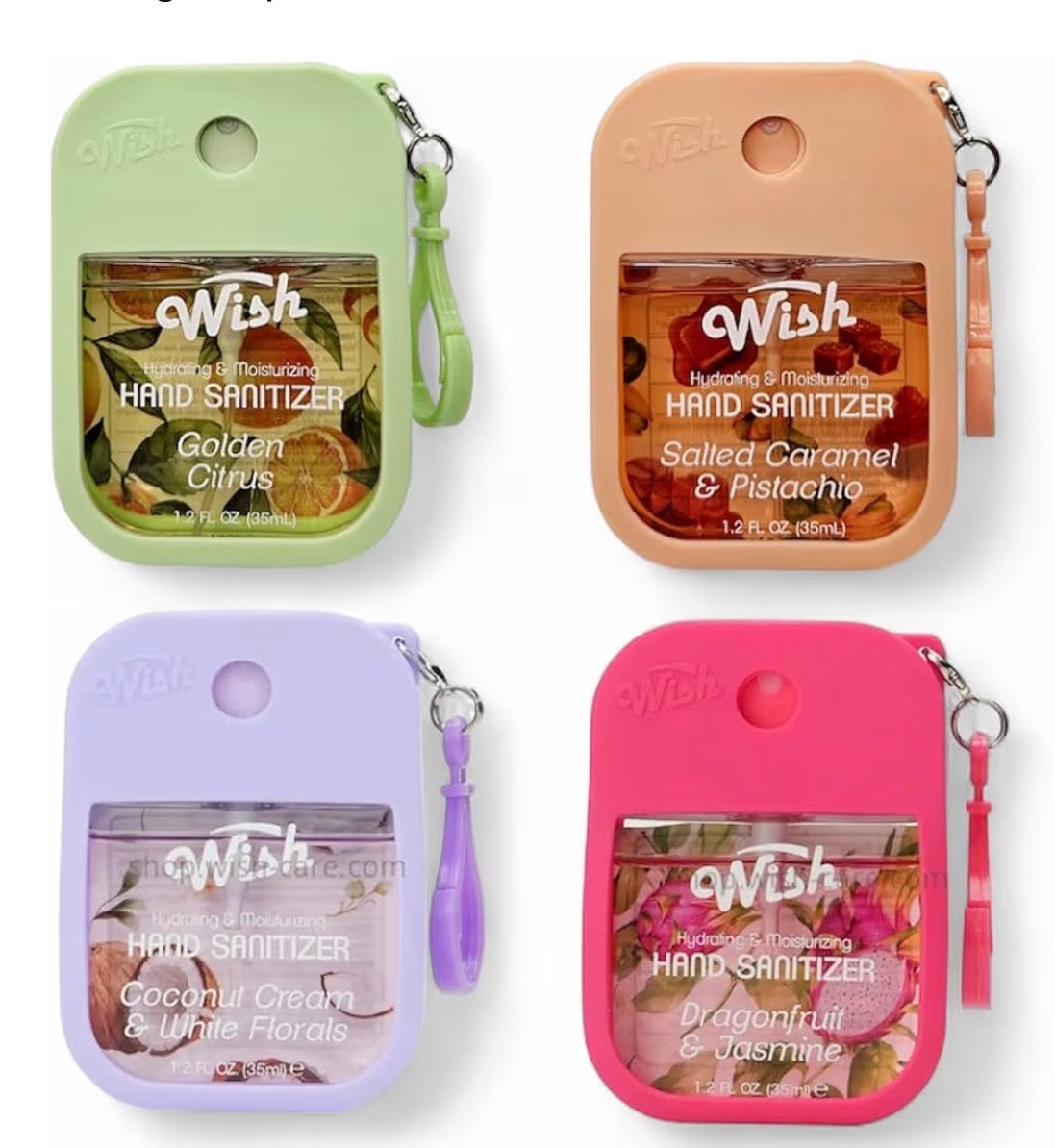 4 Piece Set Wish Hand Sanitizer With Silicone Holder