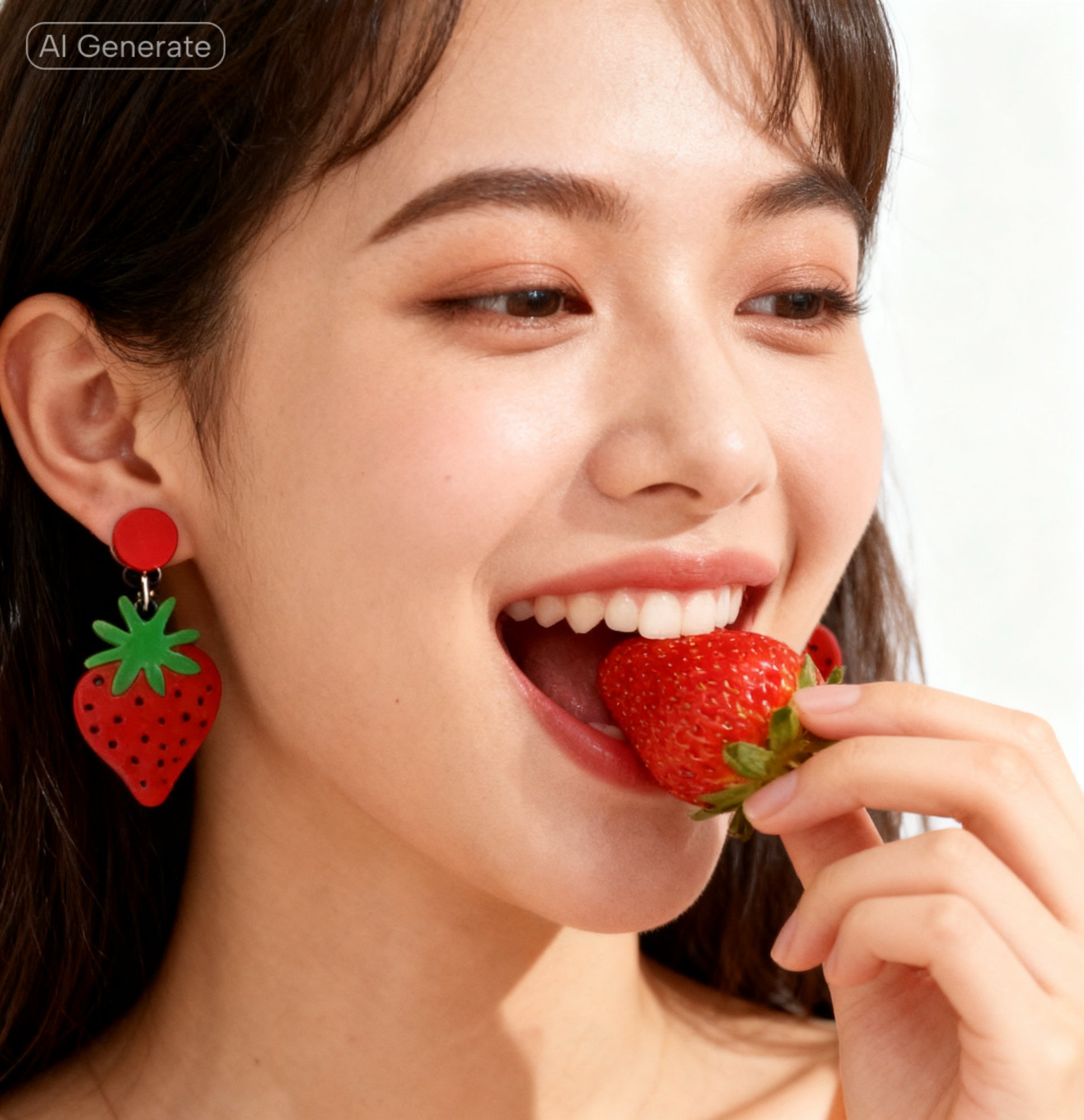 Strawberry Acrylic Strawberry Post Earrings